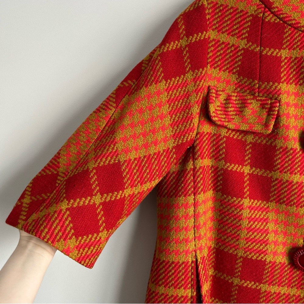 Dan Millstein Vintage 50s 60s Mod Plaid Swing Coat Womens S - Picture 7 of 14